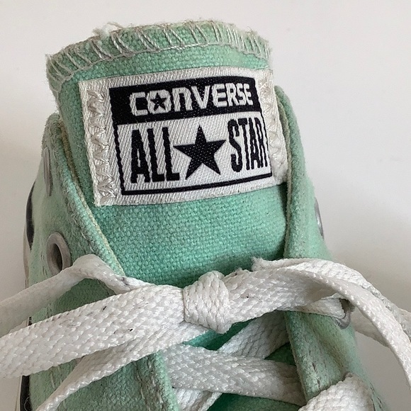 Converse low tops mint/white sneakers size 13 girl - Picture 10 of 12